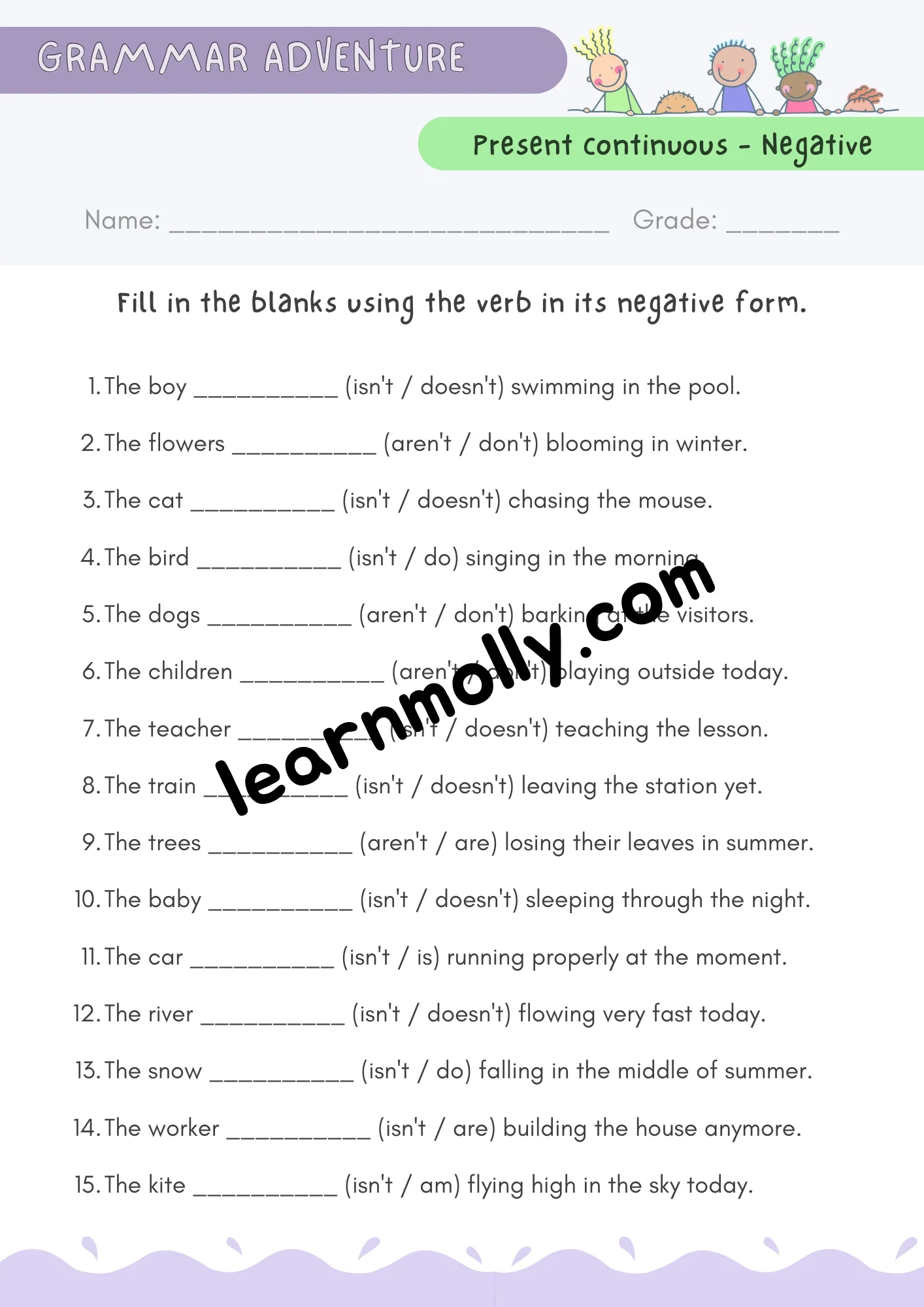 English Worksheet Is Isn t Are Aren t Doesn t Ing Ask Molly English Worksheet Is Isn t Are Aren t Doesn t Ing Ask Molly