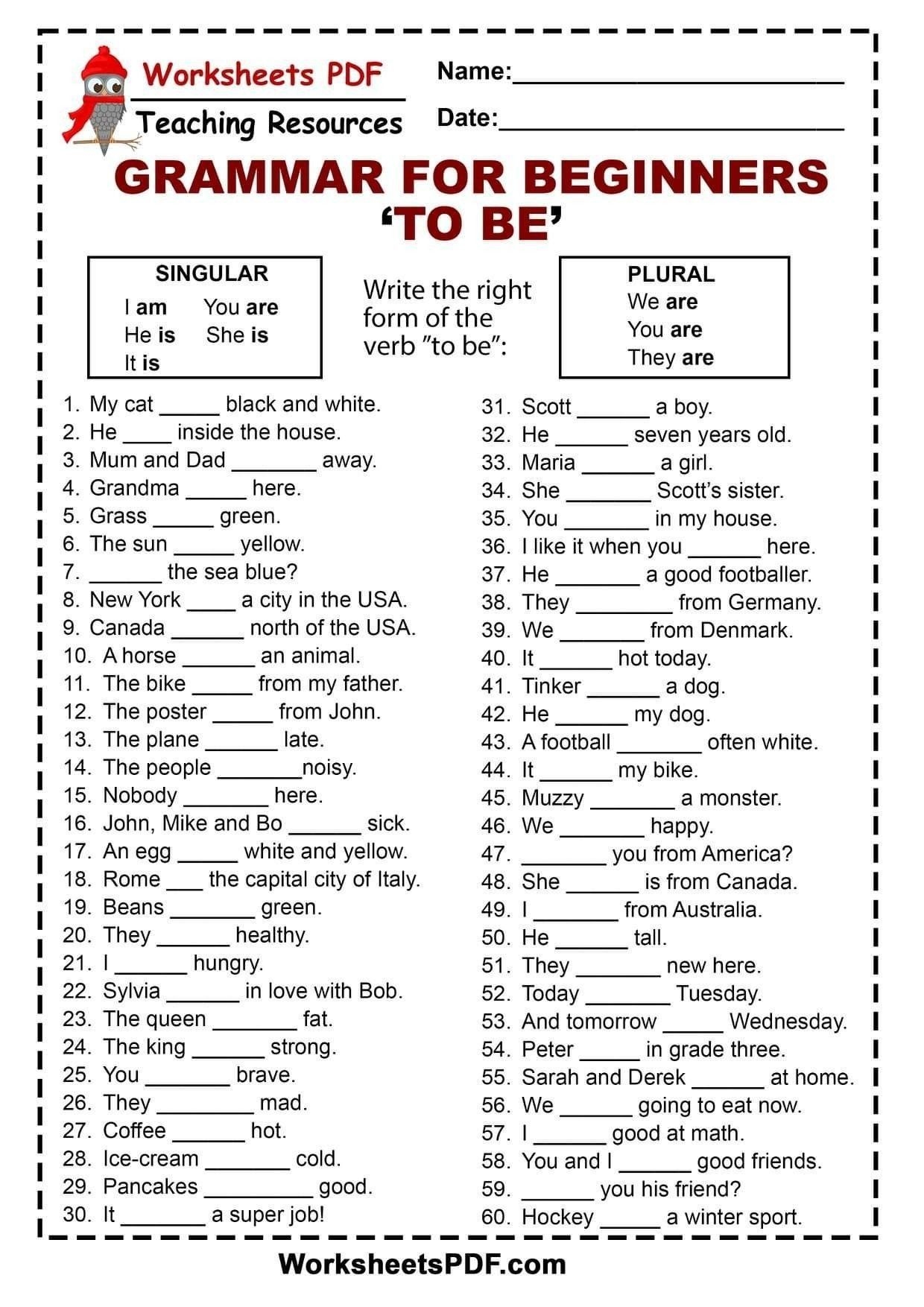 English Worksheets For 3rd Grade English Worksheets For 3rd Grade