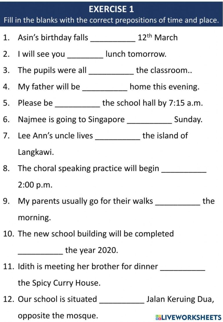 English Year 6 Free Interactive Worksheets 1403903