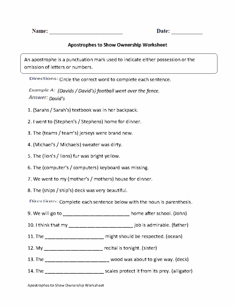 Englishlinx Apostrophes Worksheets