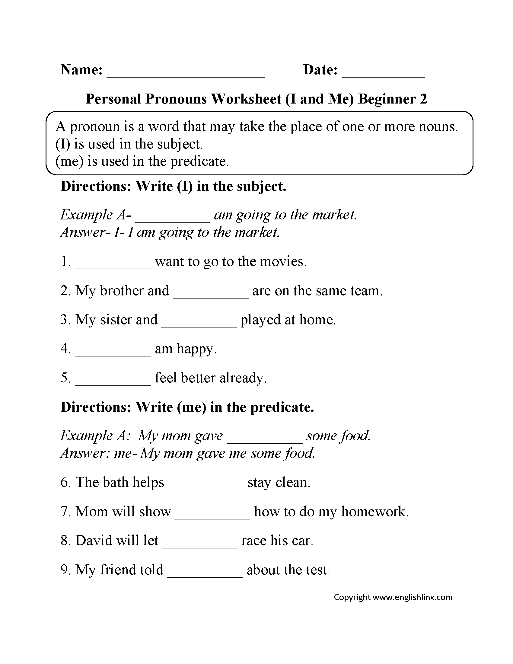 Pronouns In English Grammar Worksheets Pronouns In English Grammar Worksheets