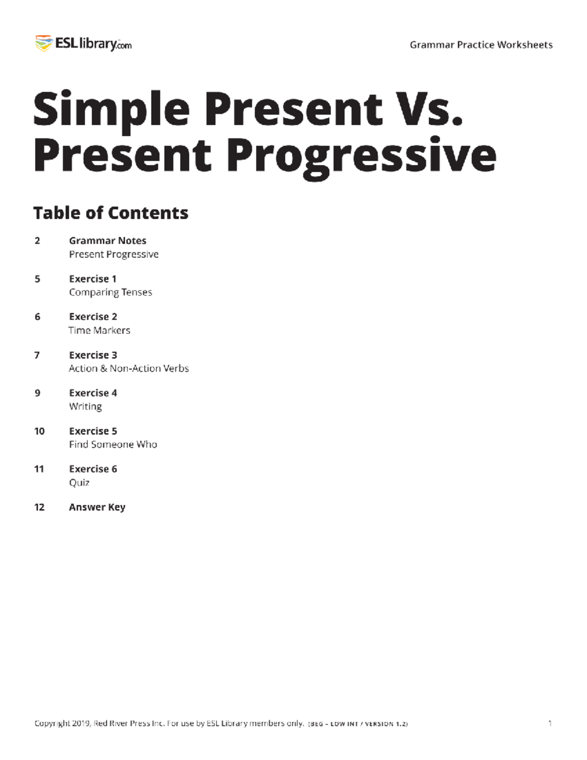 ESL 101 Simple Present Vs Present Progressive Grammar Practice ESL 101 Simple Present Vs Present Progressive Grammar Practice