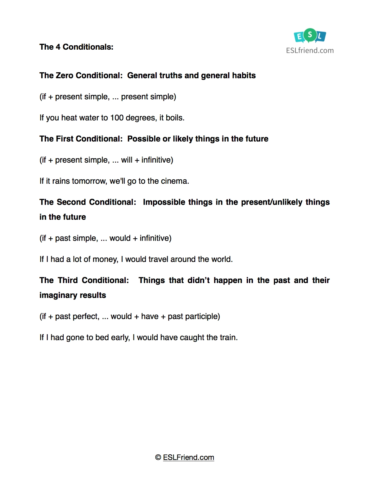 Conditionals Grammar Worksheets Conditionals Grammar Worksheets