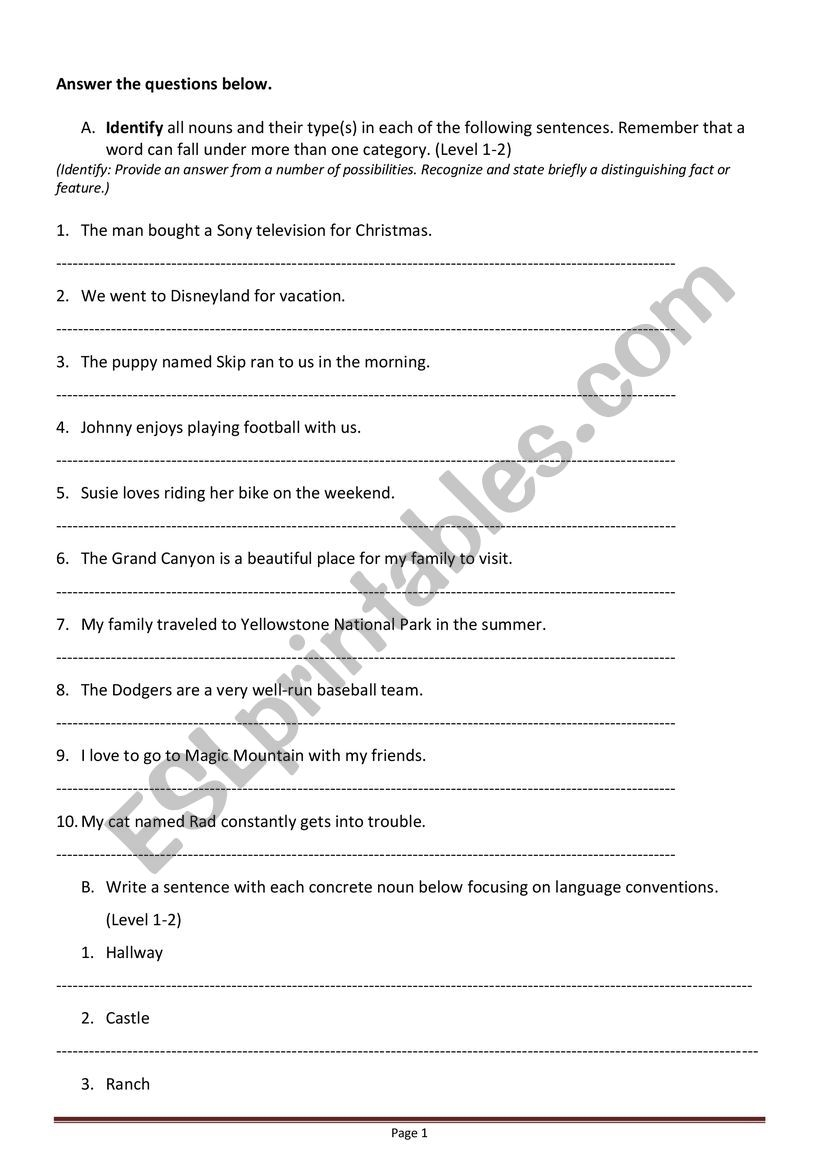 ESL Grammar Grade 6 ESL Worksheet By Maya Hassan ESL Grammar Grade 6 ESL Worksheet By Maya Hassan