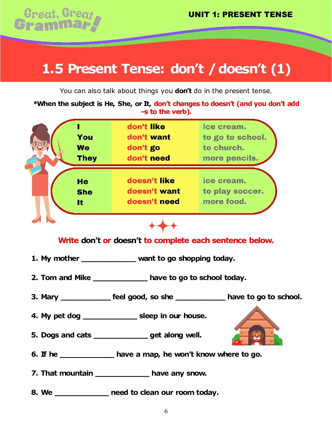 ESL Grammar PRESENT TENSE 5 Don t Doesn t Stickyball ESL Lessons ESL Grammar PRESENT TENSE 5 Don t Doesn t Stickyball ESL Lessons