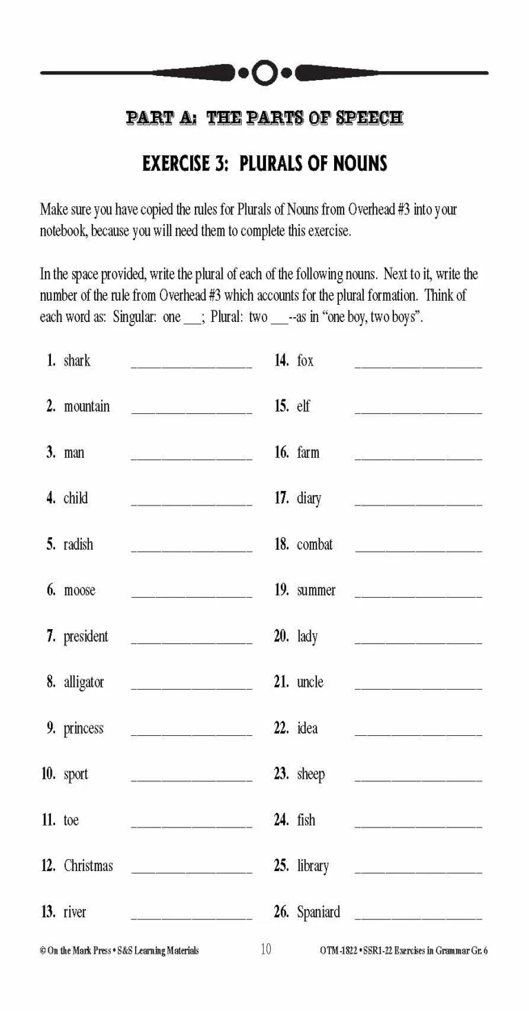 Exercises In Grammar Grade 6