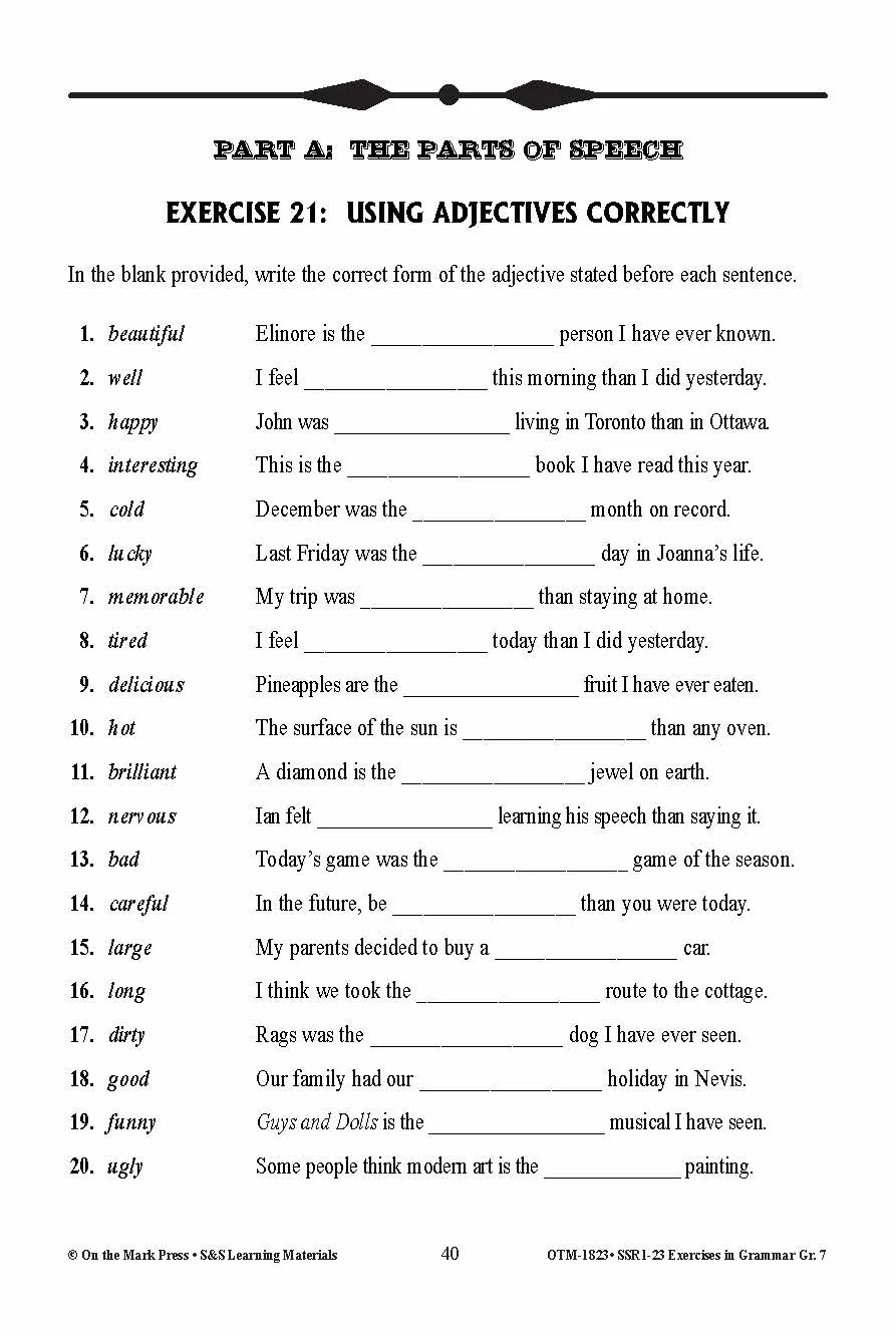 Exercises In Grammar Grade 7