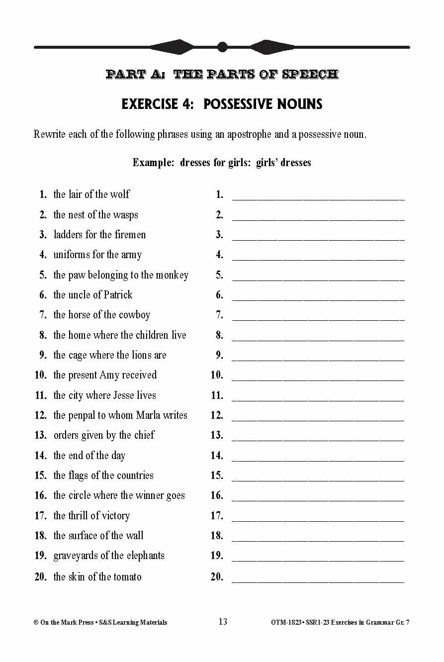 Exercises In Grammar Grade 7