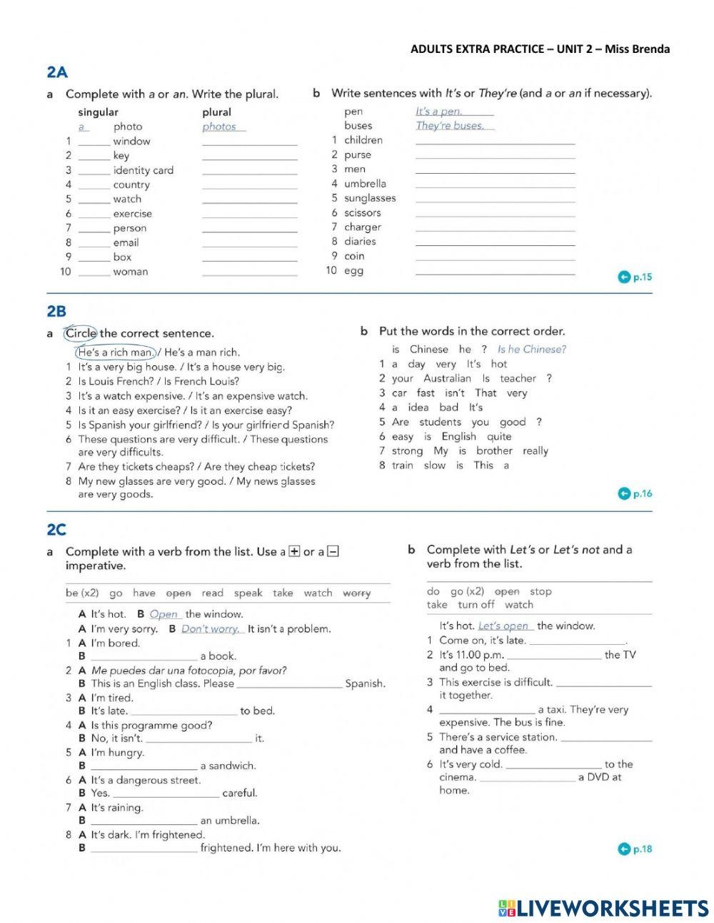 Extra Grammar P Free Interactive Worksheets 1060894