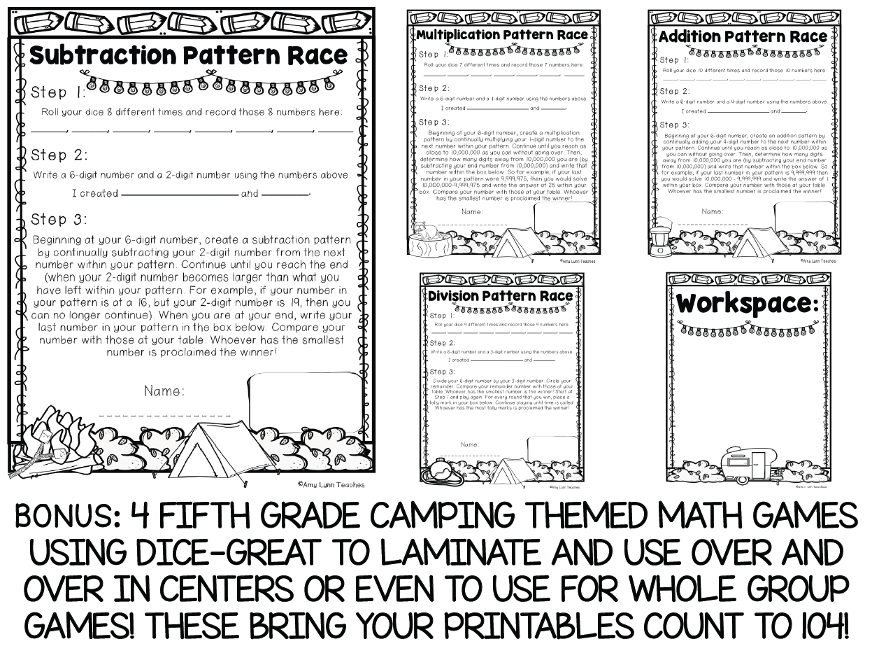 Fifth Grade Camping Themed Worksheets 100 Standards Aligned Printables Made By Teachers