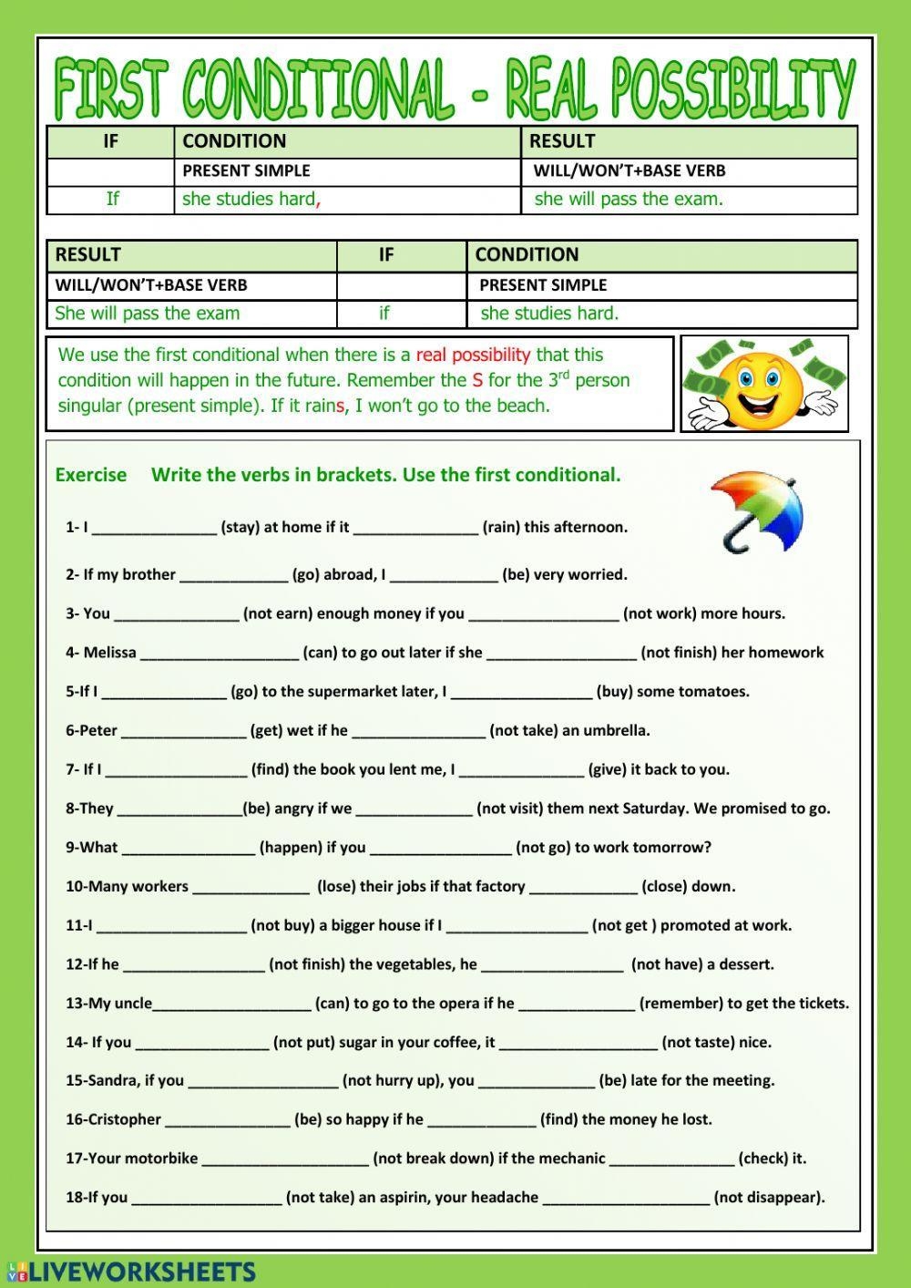 First Condition ESL Worksheets 44705 First Condition ESL Worksheets 44705