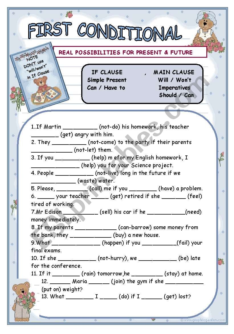 First Conditional ESL Worksheet By Bburcu