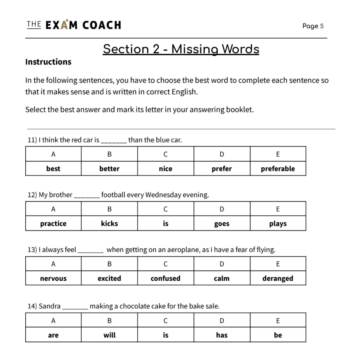 11 Plus Grammar Worksheets 11 Plus Grammar Worksheets