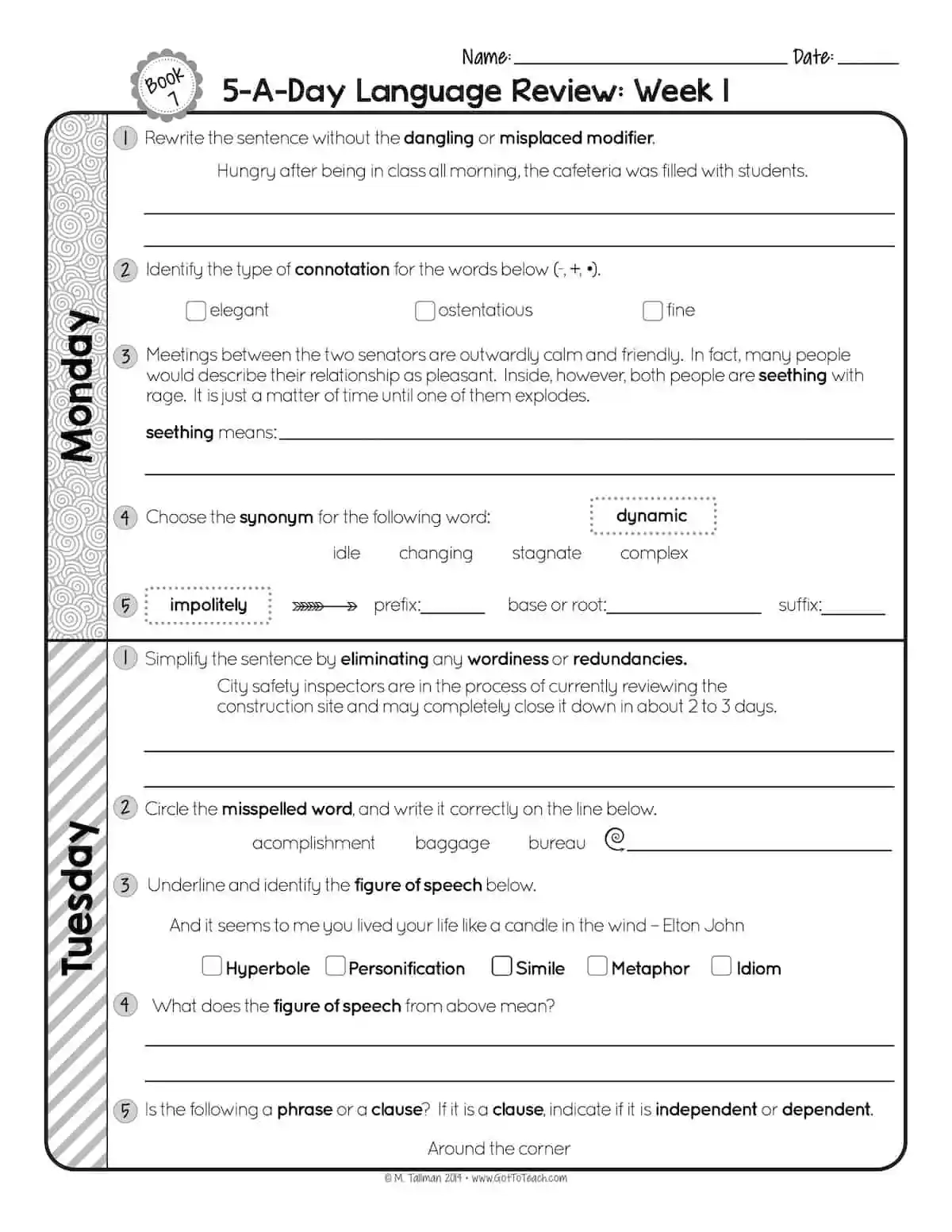 7th Grade Grammar Worksheets Free Printable 7th Grade Grammar Worksheets Free Printable