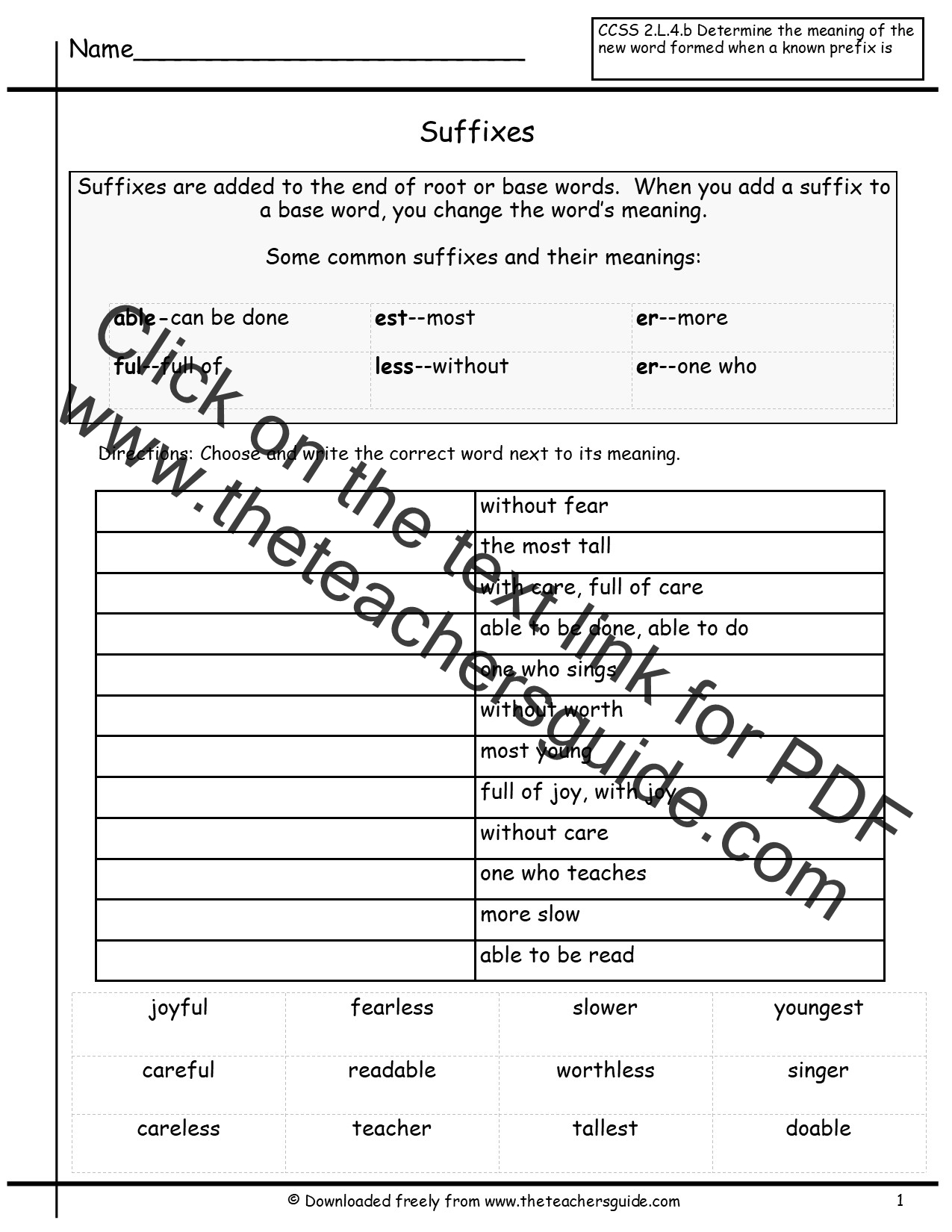 Free Grammar And Language Arts From The Teacher s Guide