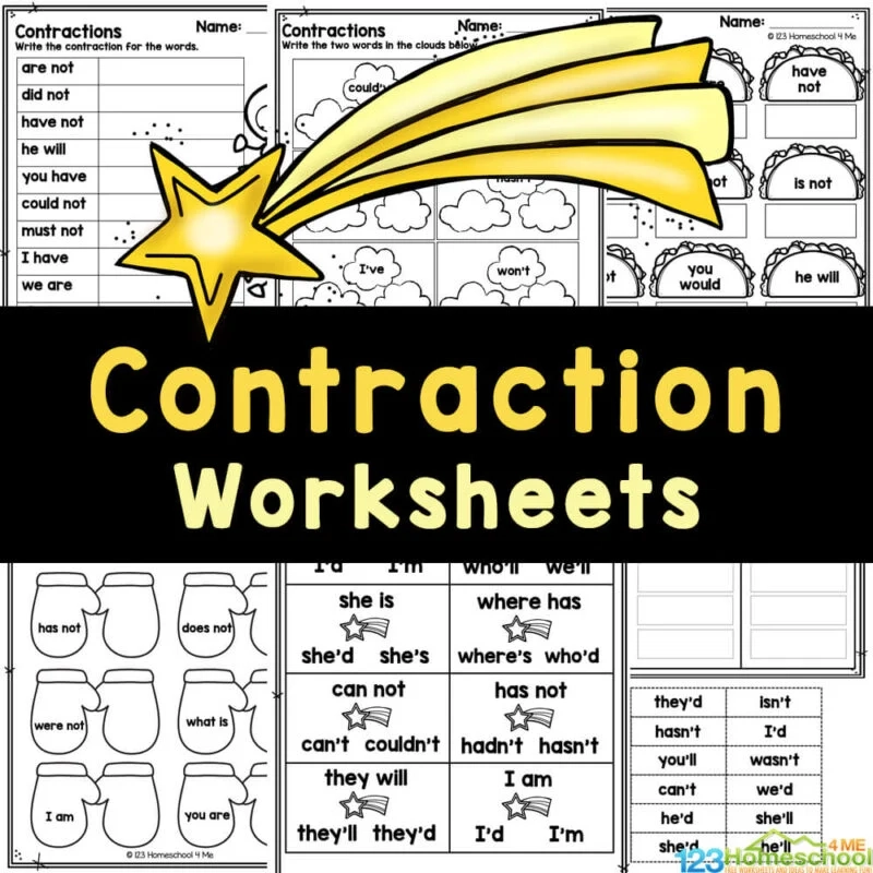 Contractions Grammar Worksheets Grade 2