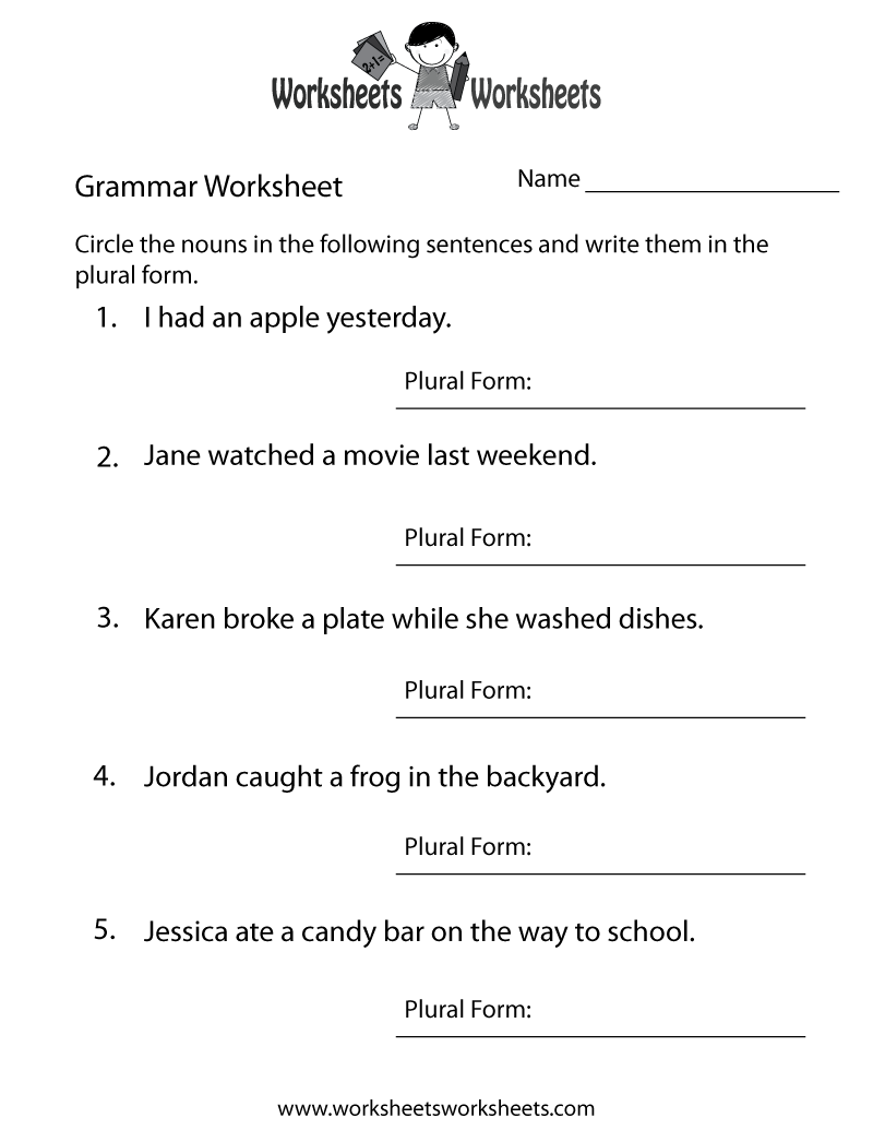 Worksheet Of English Grammar Worksheet Of English Grammar