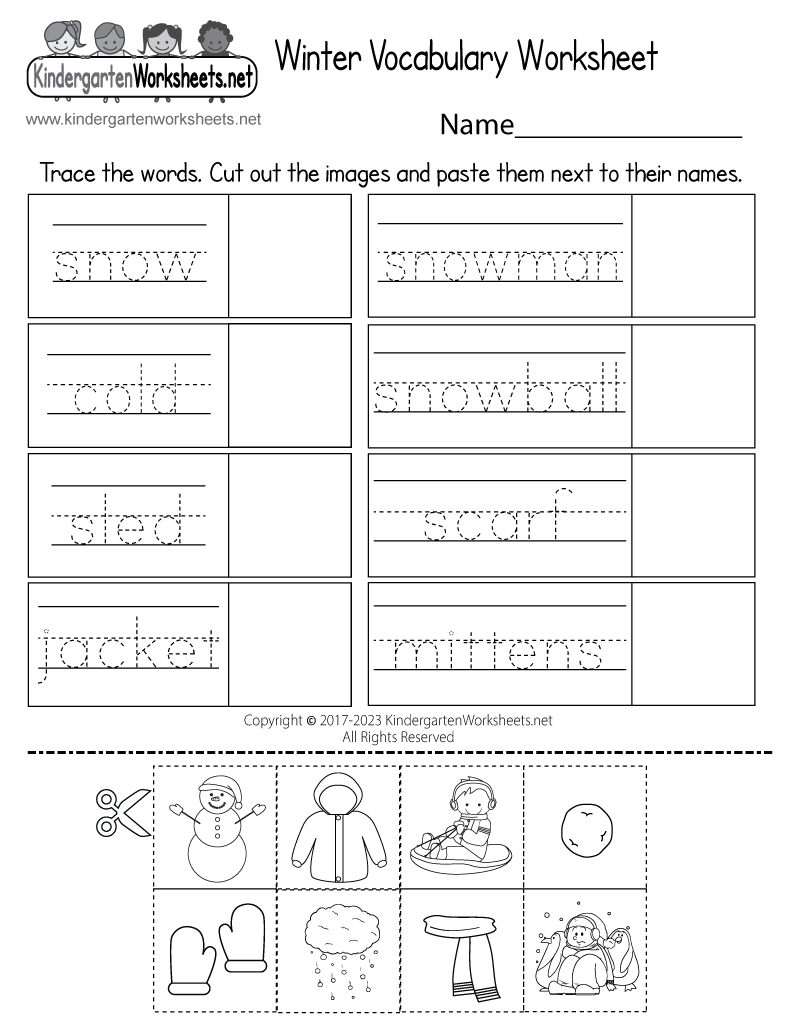 Winter Grammar Worksheets