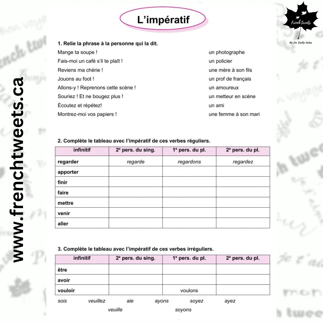 Basic French Grammar Worksheets Basic French Grammar Worksheets