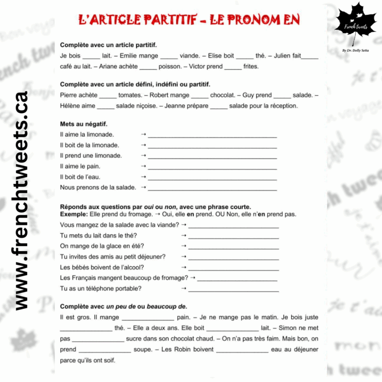French Exercises For Beginners PDF French Tweets