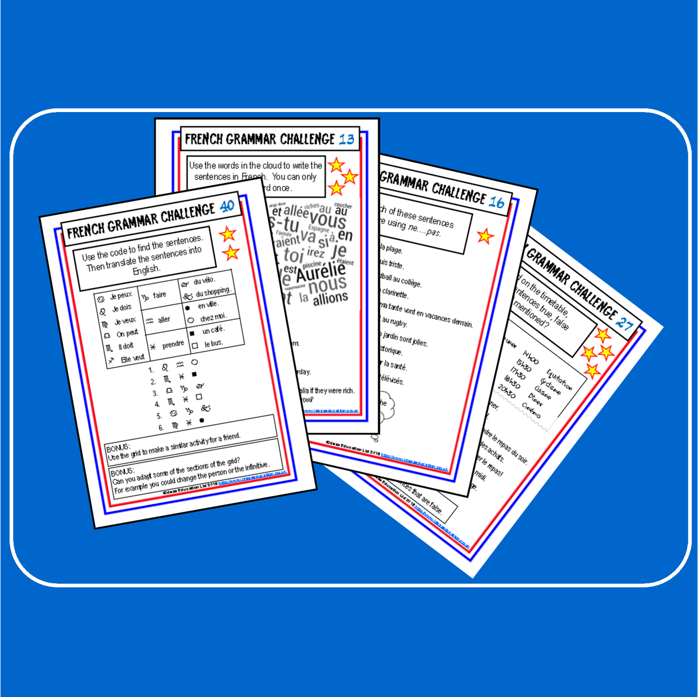Grammar Challenge Worksheet