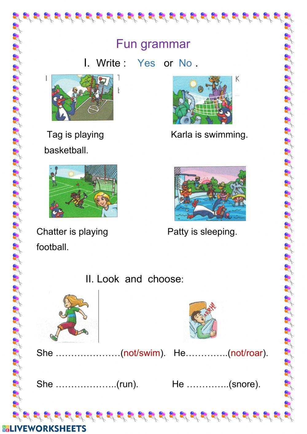 Fun Grammar Free Interactive Worksheets 156919