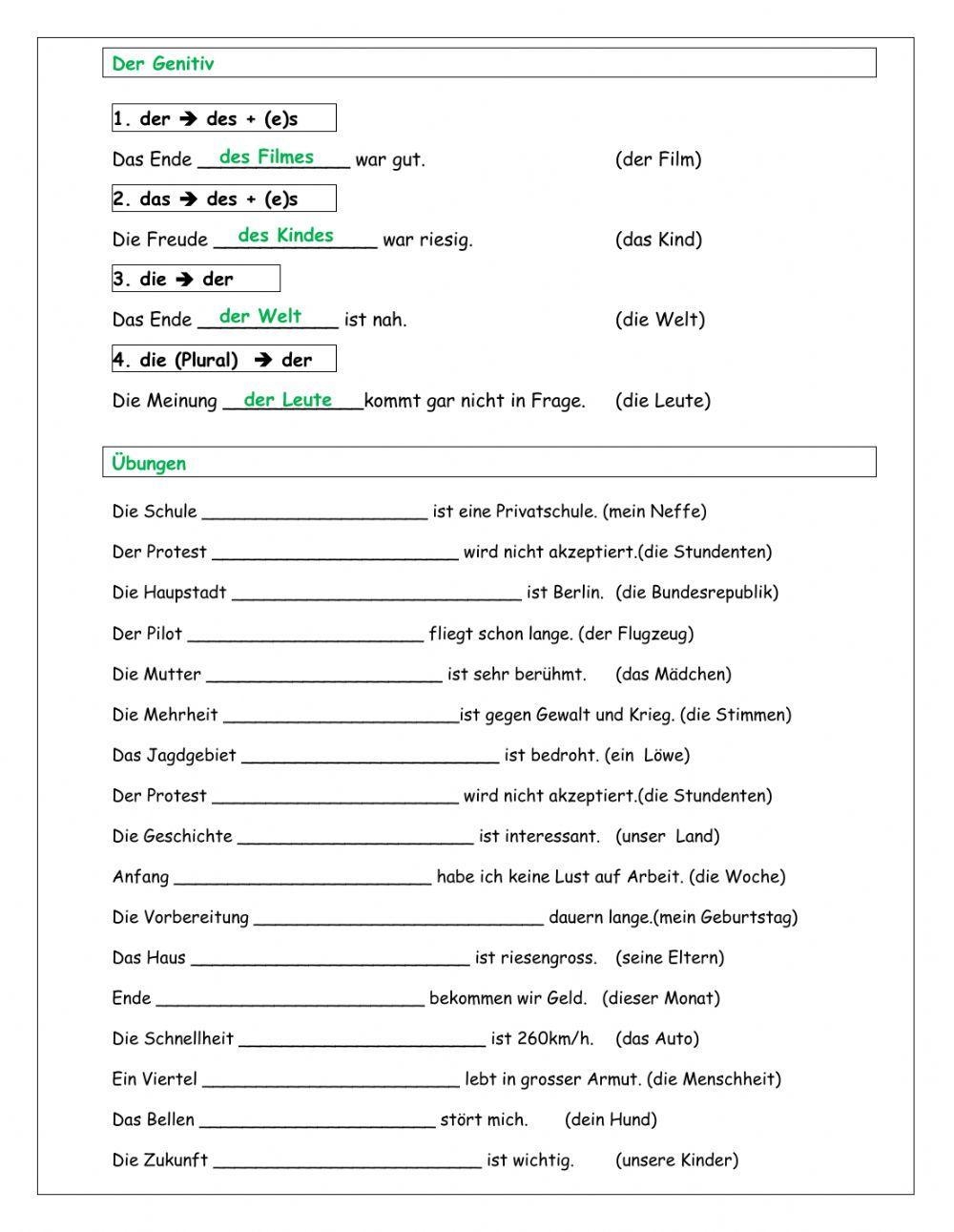G4 Genitiv Prac Free Interactive Worksheets 416028 G4 Genitiv Prac Free Interactive Worksheets 416028
