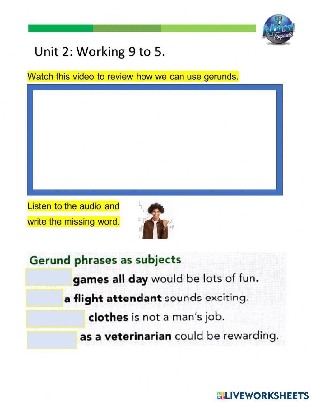 Gerunds As Subj Free Interactive Worksheets 2187592 Gerunds As Subj Free Interactive Worksheets 2187592