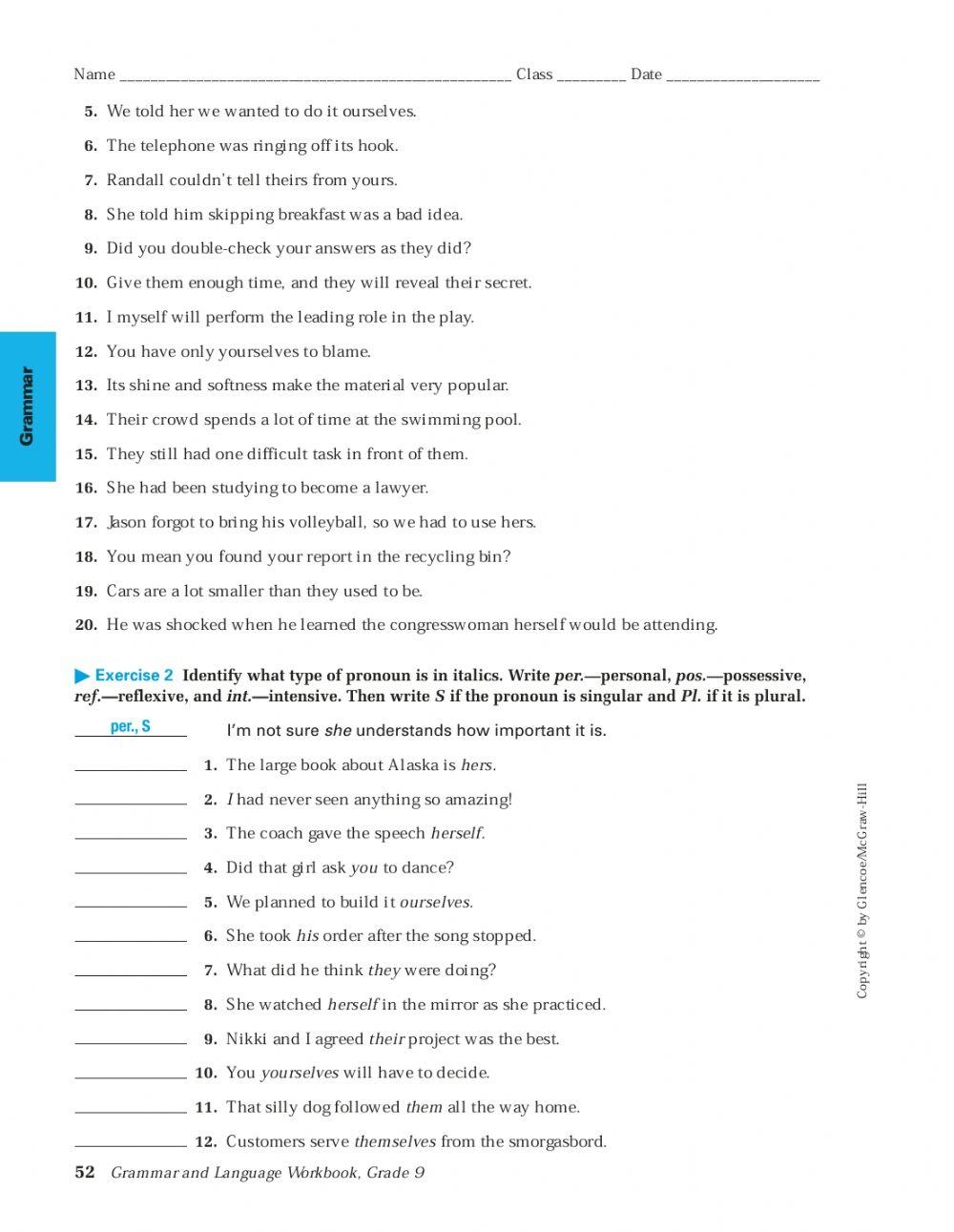 Glencoe Languag Free Interactive Worksheets 6069104
