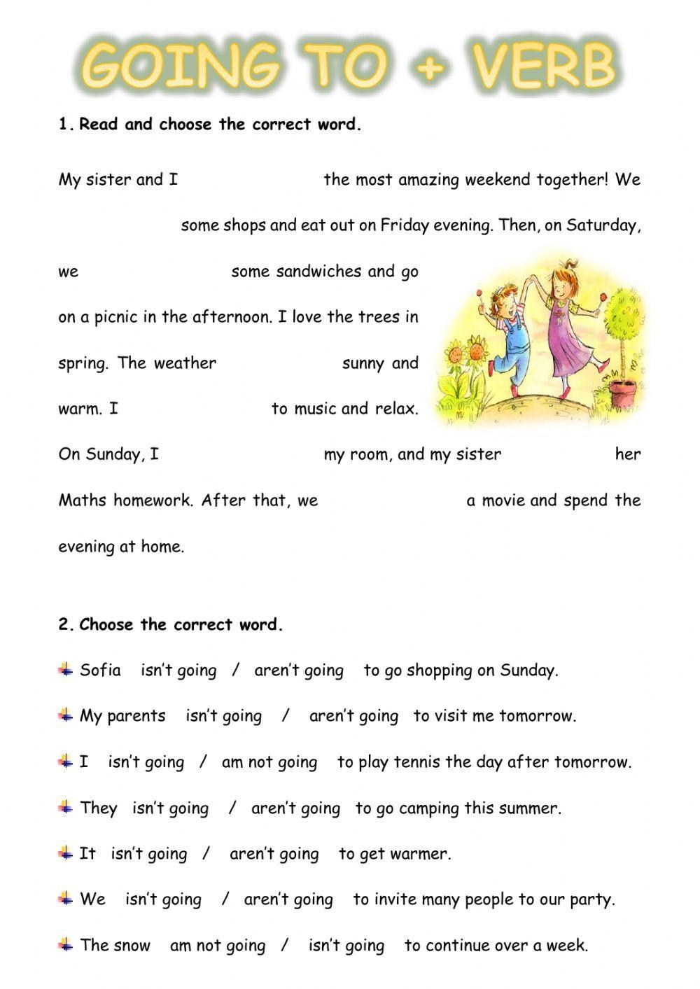 Going To Verb Free Interactive Worksheets 460056 Going To Verb Free Interactive Worksheets 460056
