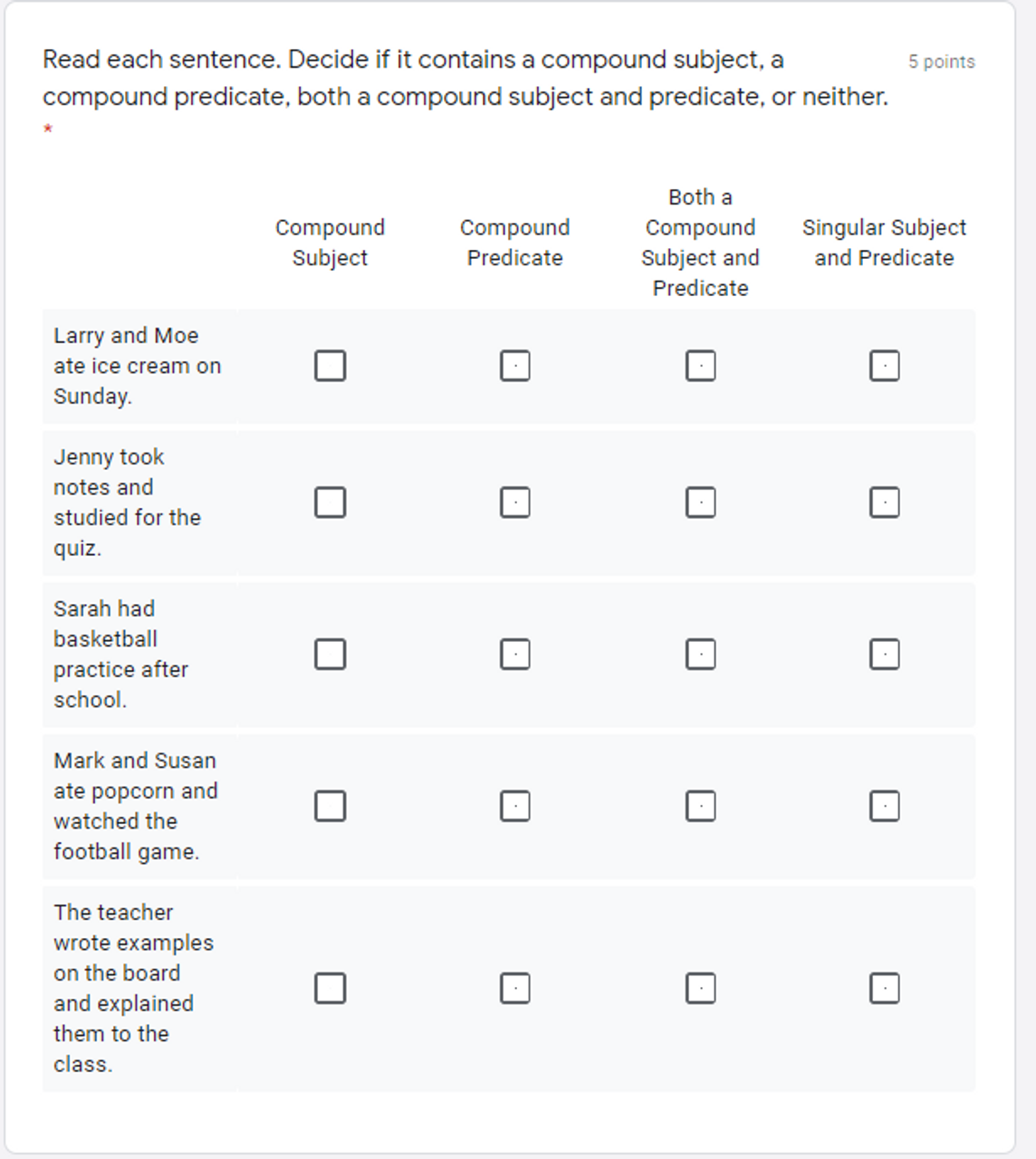 Google Forms Grammar Quiz Pack Google Forms Grammar Quiz Pack