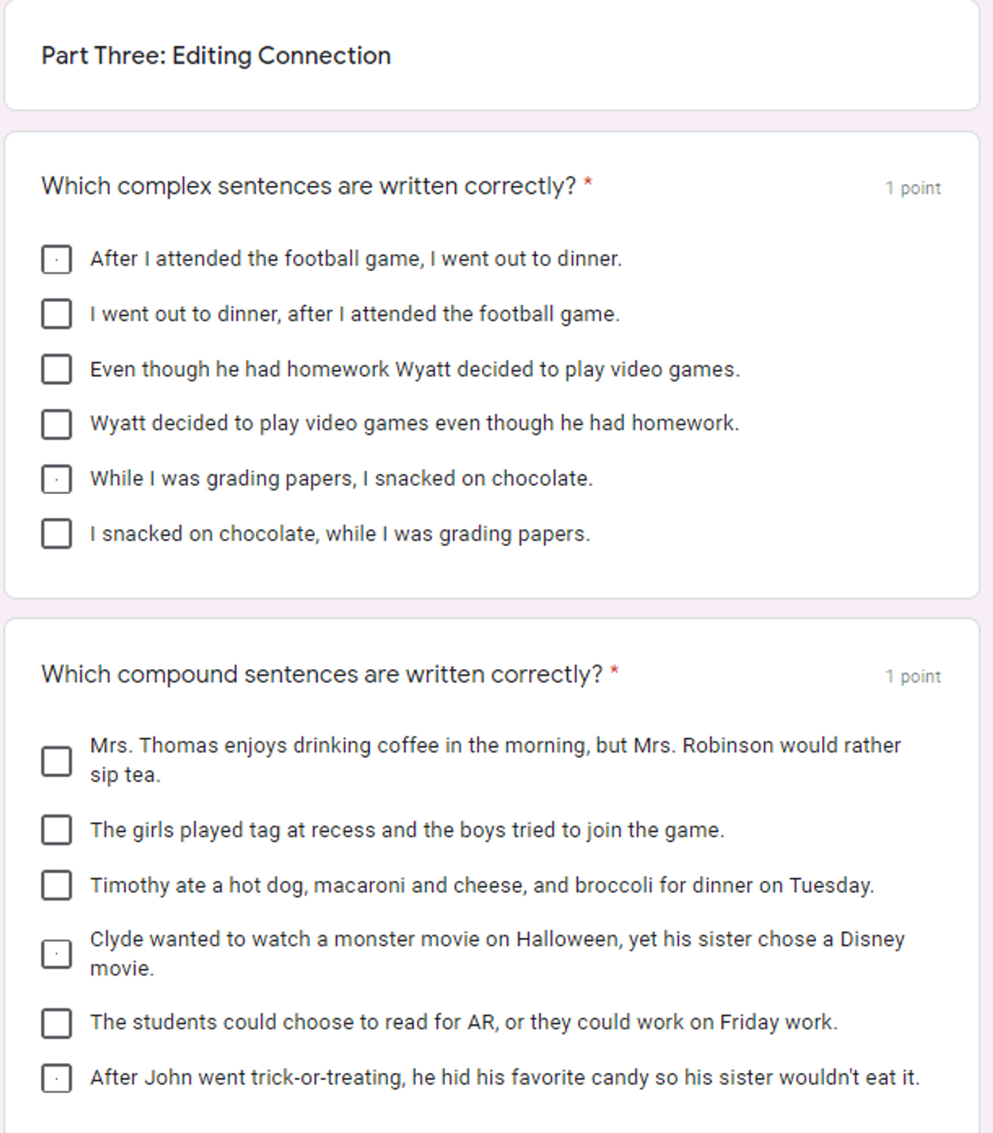 Google Forms Grammar Quiz Pack Google Forms Grammar Quiz Pack