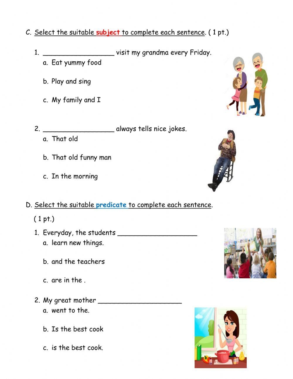 Grade 2 Gramma Free Interactive Worksheets 525908
