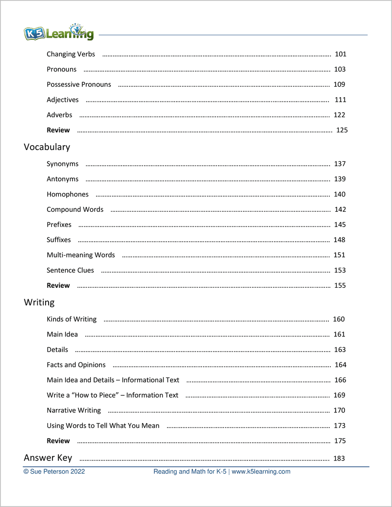 Grade 3 Grammar And Writing Workbook K5 Bookstore