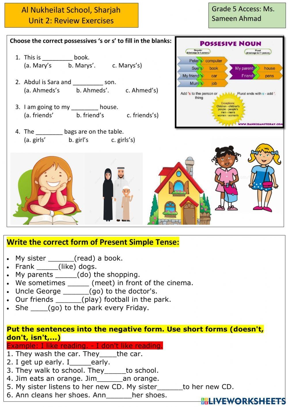 Grammar Revision Worksheets
