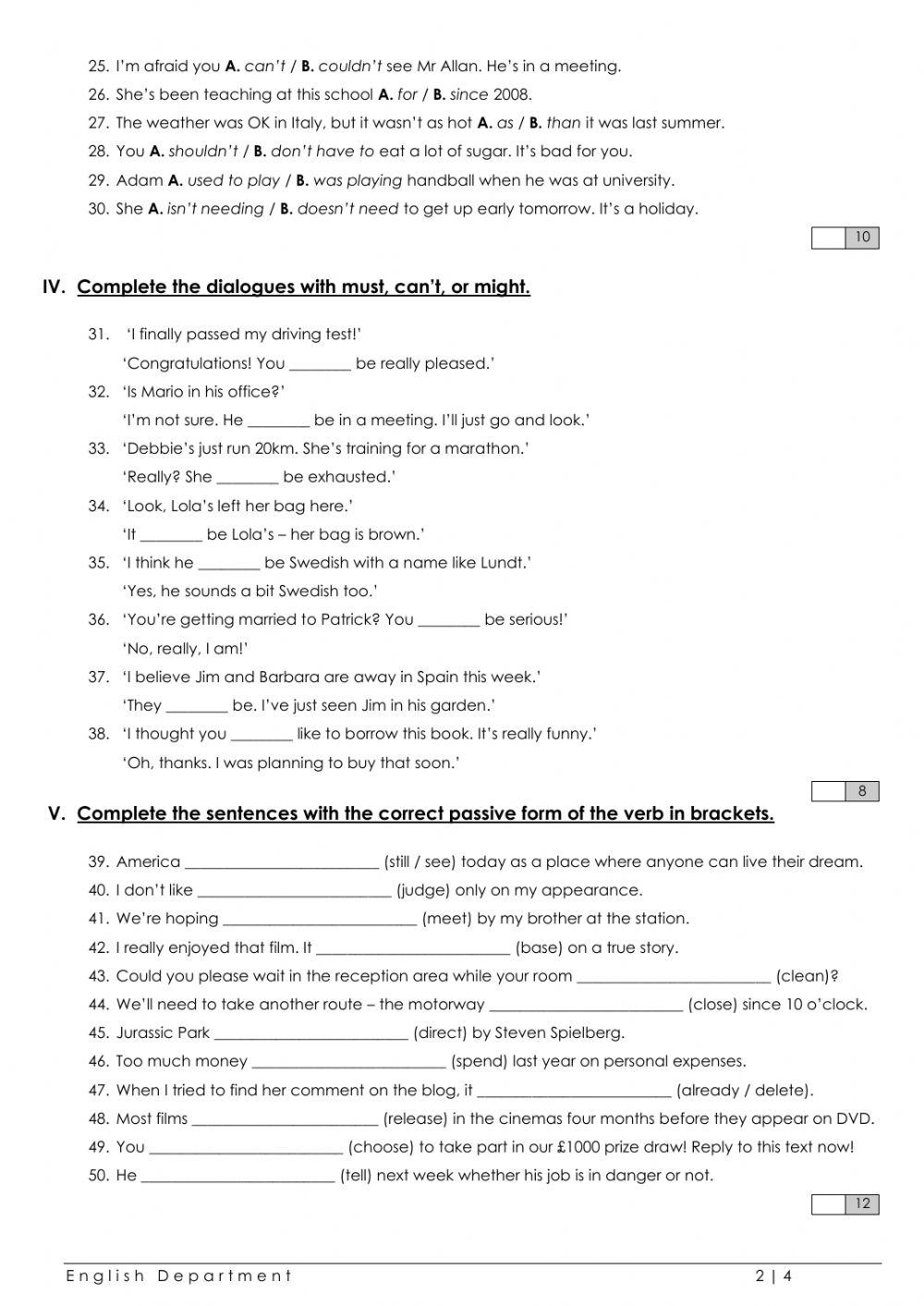6th Grade English Worksheets Grammar