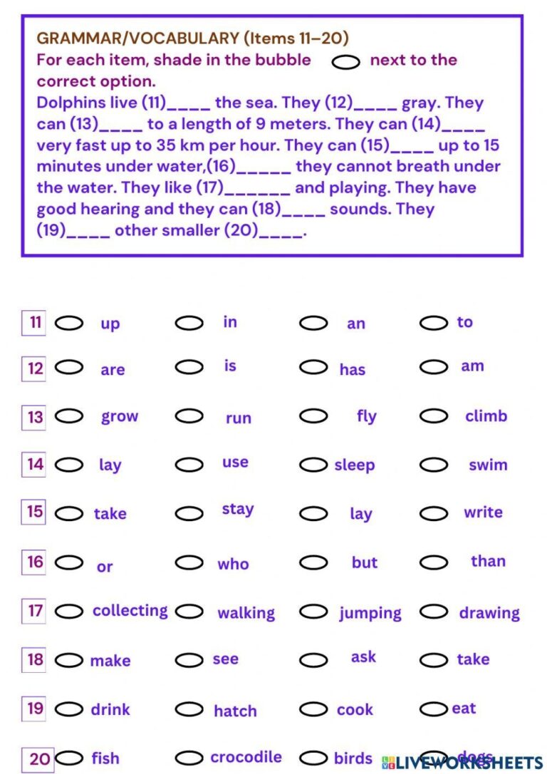 Grade 6 Grammar Free Interactive Worksheets 2256240