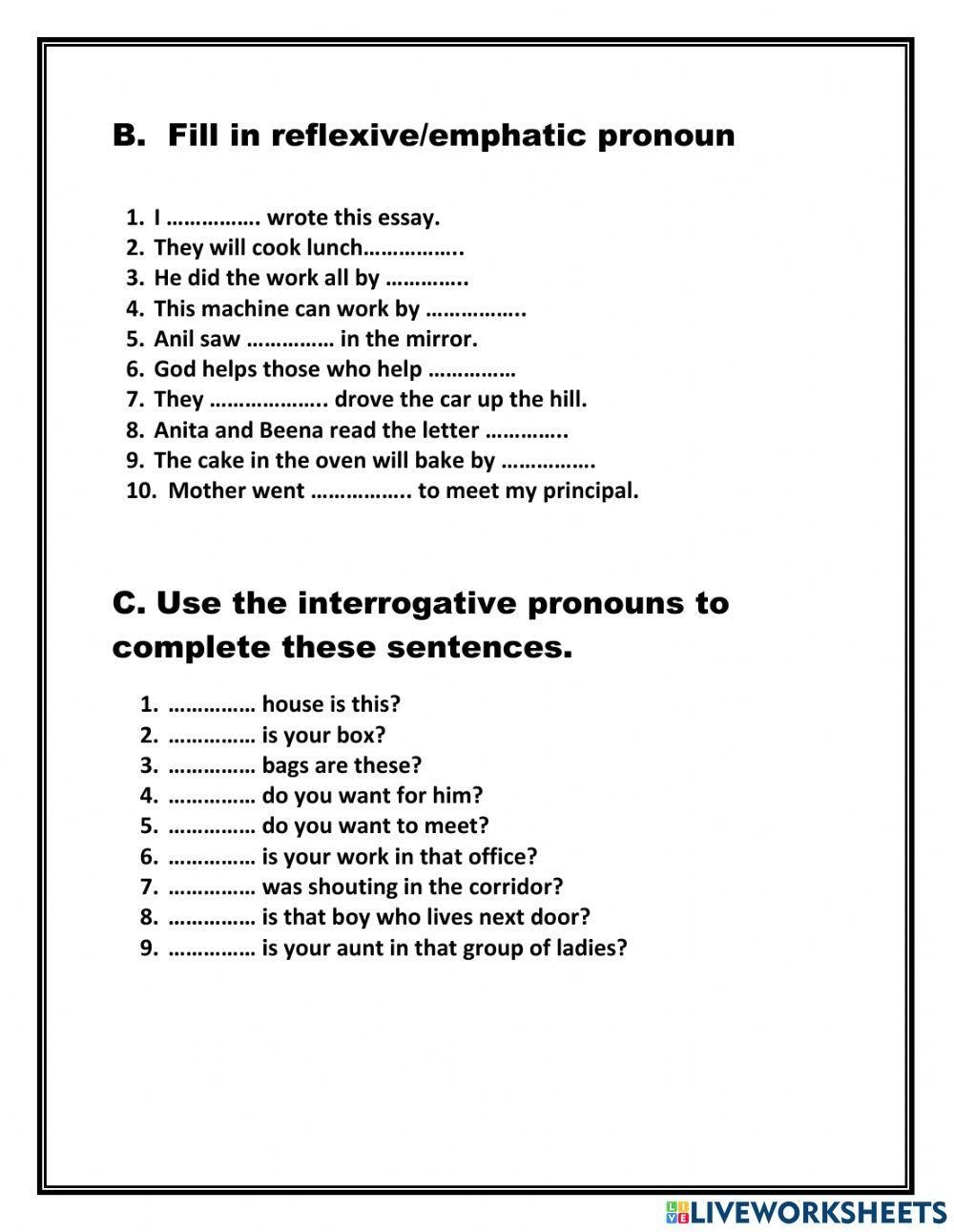 Icse Grade 6 English Grammar Worksheets