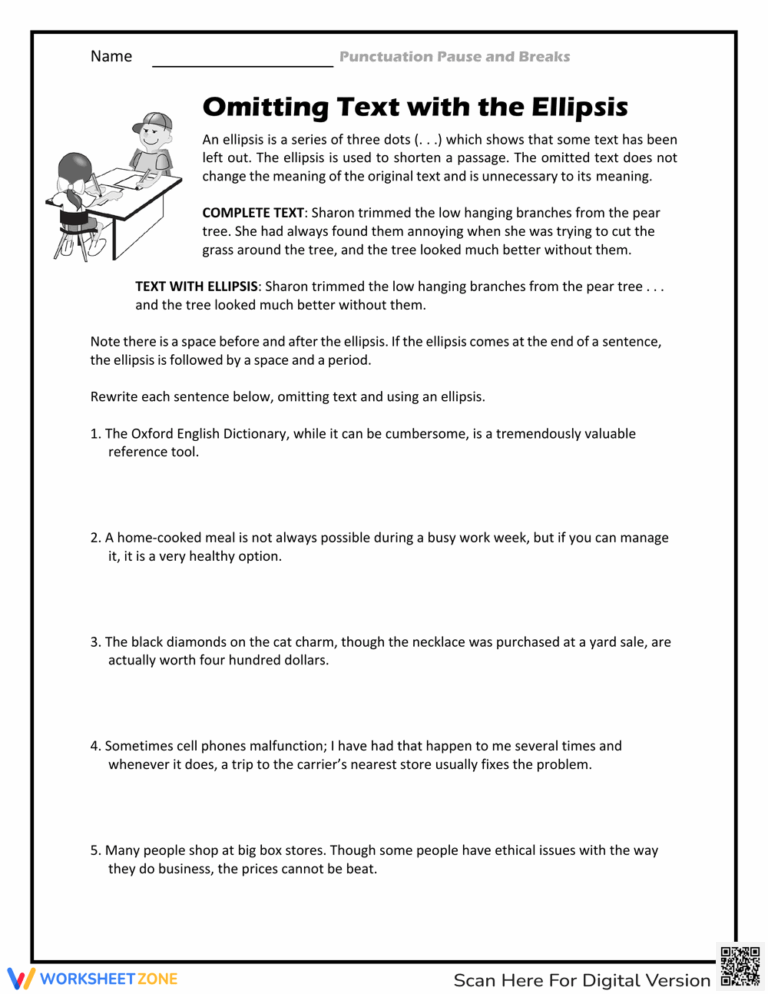 Grade 7 Ellipses Worksheets Printable