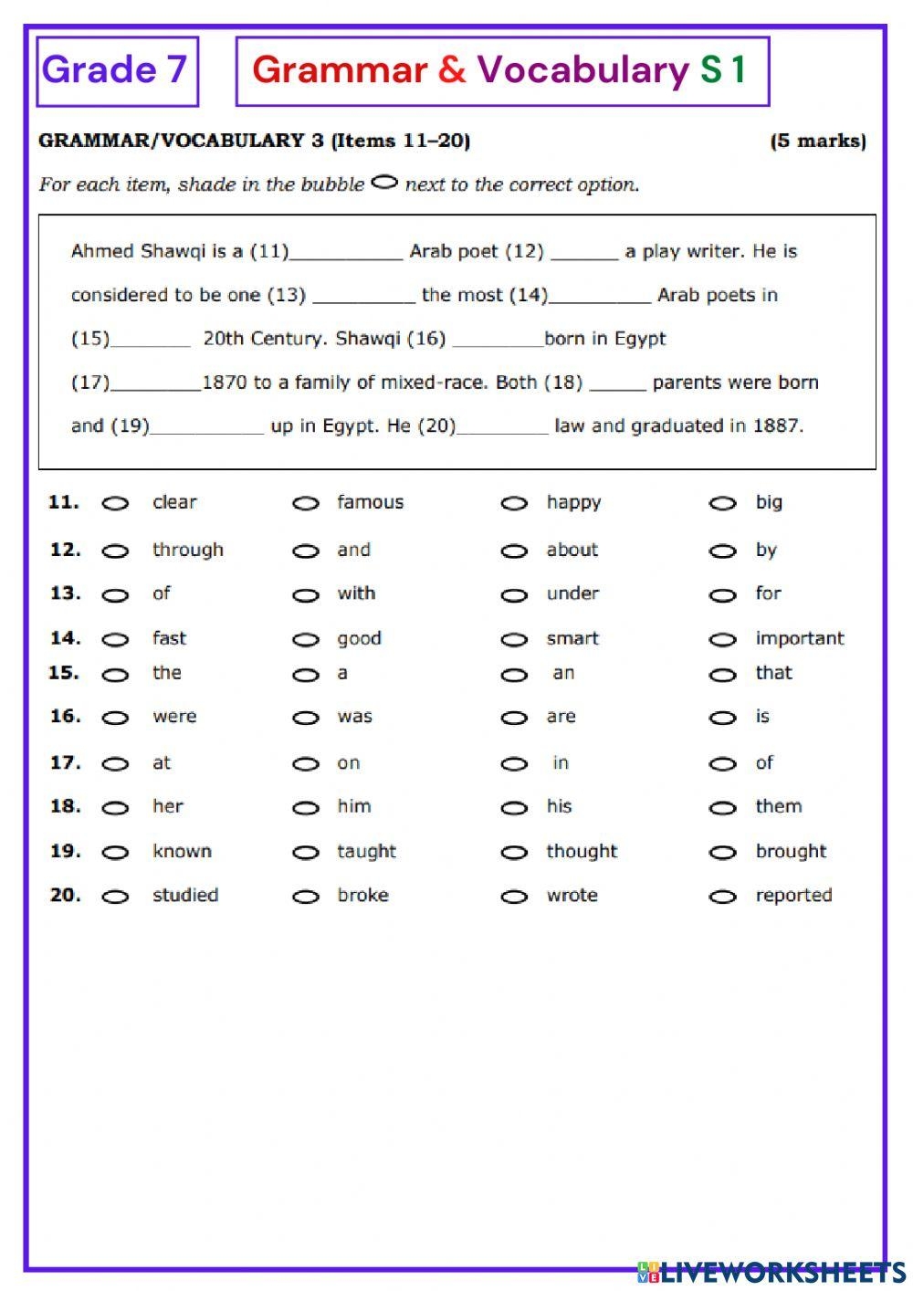 Grade 7 Grammar Free Interactive Worksheets 2256256 Grade 7 Grammar Free Interactive Worksheets 2256256