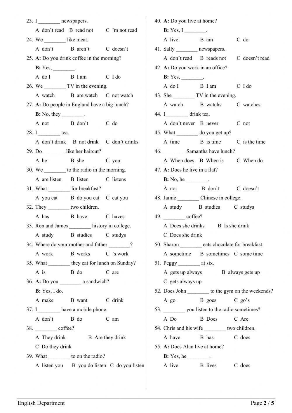 Grade3 English Free Interactive Worksheets 205895