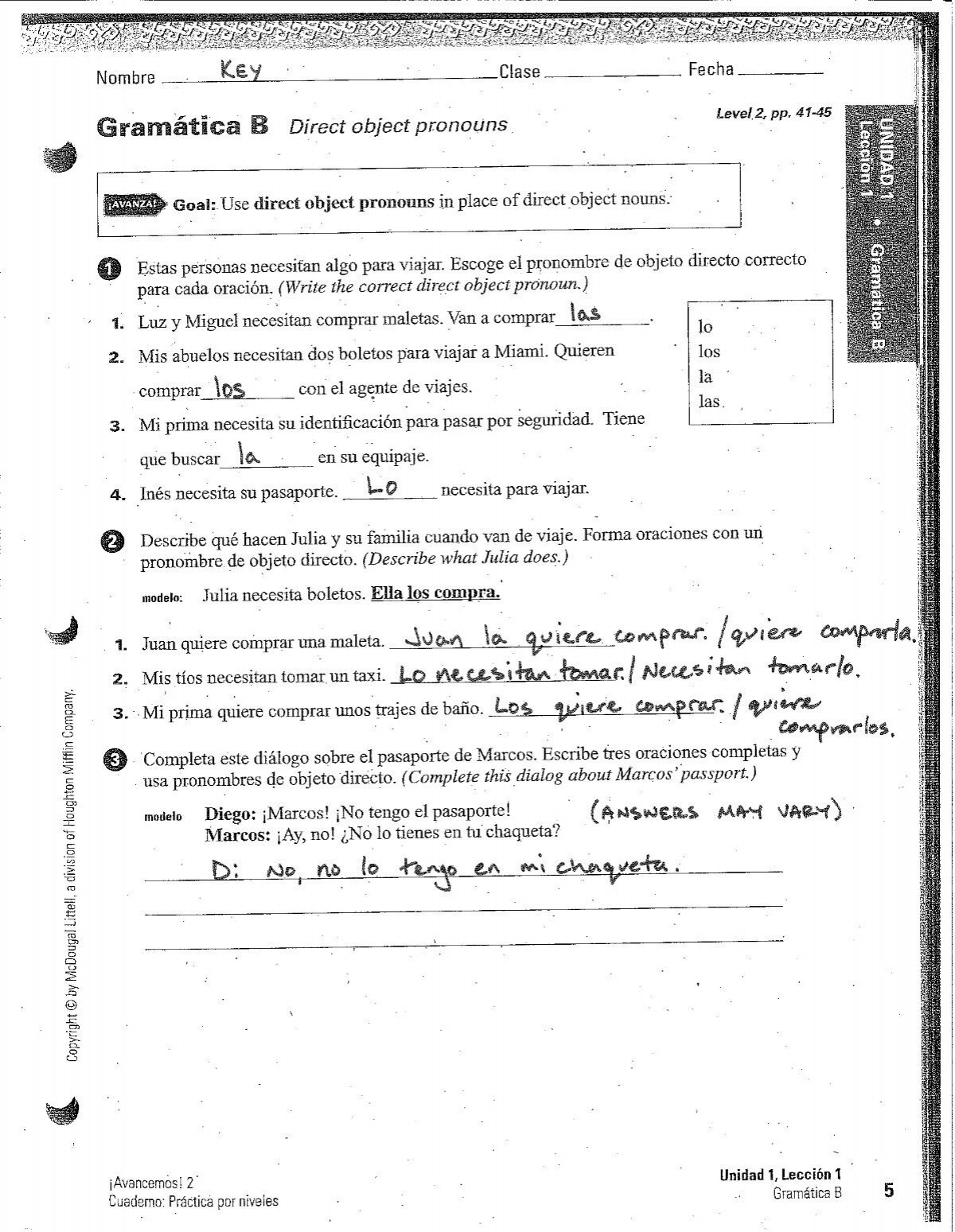 Connjugemos Grammar Worksheet Gustar Answers