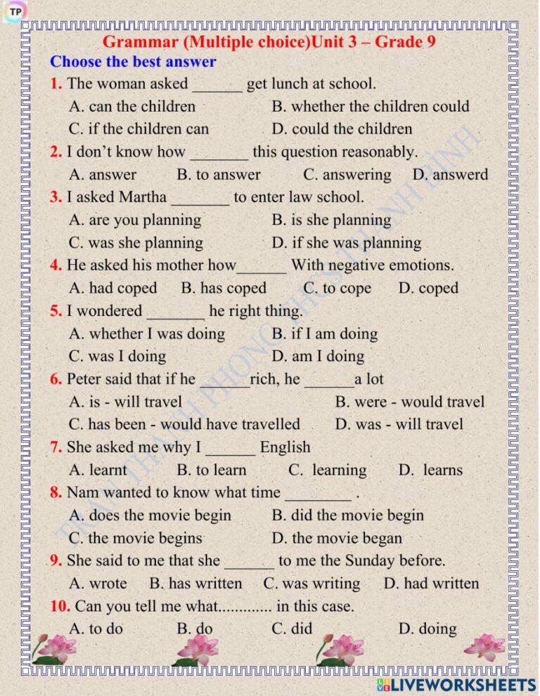 Grammar 1 Mult Free Interactive Worksheets 1279744