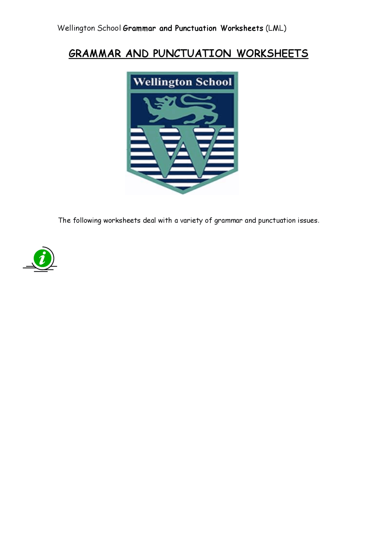 Grammar And Punctuation Worksheets Schemes And Mind Maps English Docsity