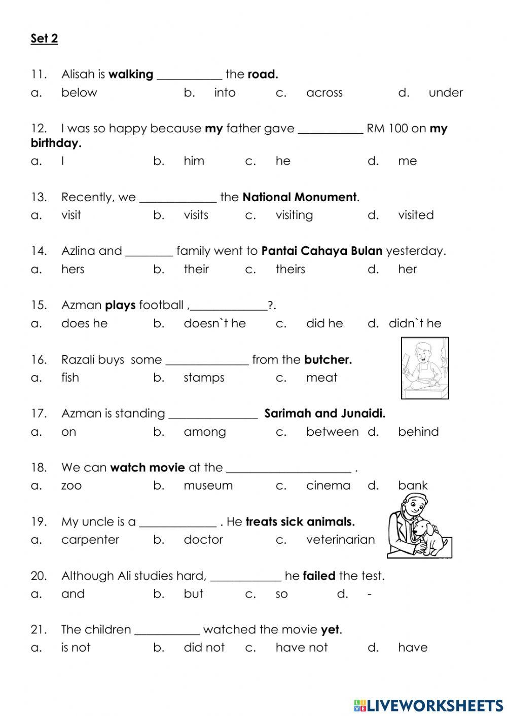 Grammar And Voc Free Interactive Worksheets 2271595
