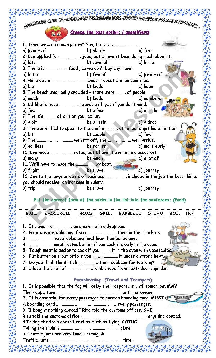 Grammar And Vocabulary Practice For Upper Intermediate Students ESL Worksheet By Pacchy