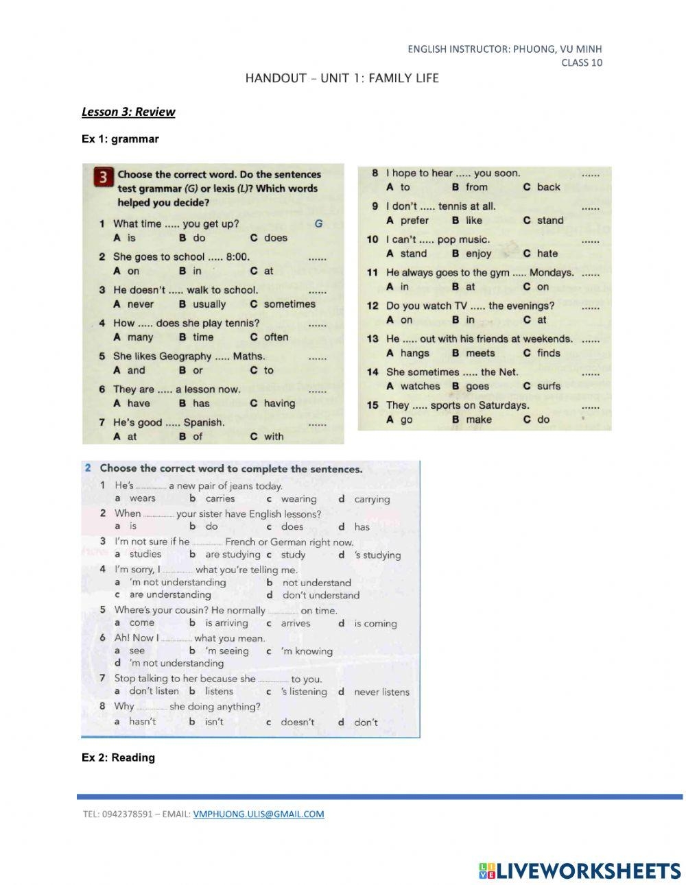 Grammar Class 1 Free Interactive Worksheets 1422186
