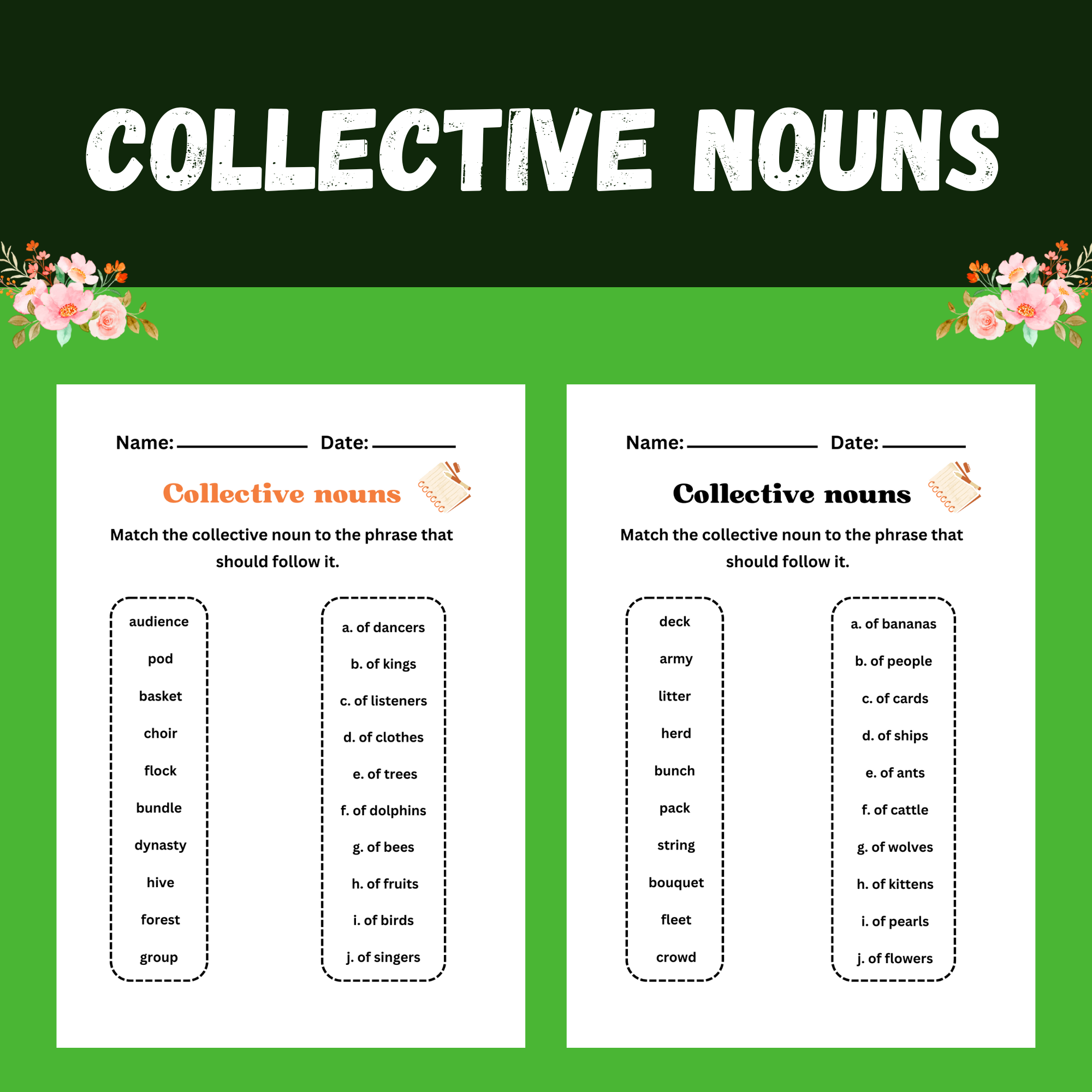 Grammar Collective Nouns Worksheets Made By Teachers