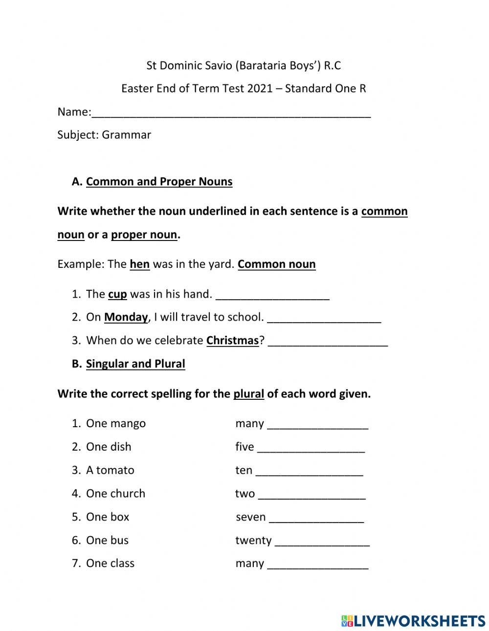 Grammar Easte Free Interactive Worksheets 6485923