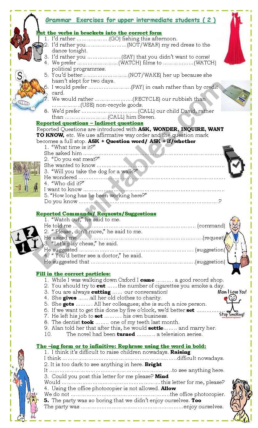Grammar Exercises For Upper Intermediate Students 2 ESL Worksheet By Pacchy Grammar Exercises For Upper Intermediate Students 2 ESL Worksheet By Pacchy